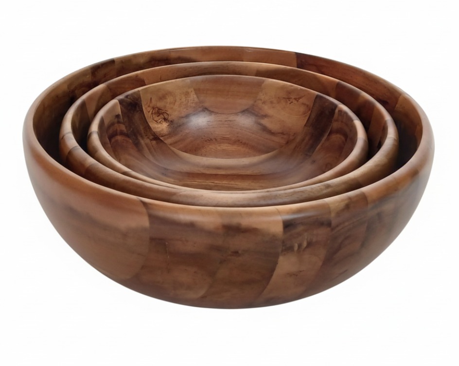 Acacia Wood Serving Bowl Set - Sustainable Kitchenware Solutions