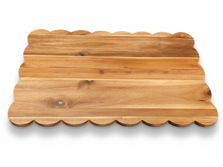 Acacia Wood Scallop Placemat - Elegant Table Setting Base
